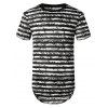 T-shirt Courbe Rayé Long Semi-Transparent - Noir M