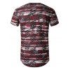 T-shirt Courbe Long Transparent Etoile Imprimé avec Trou Jointif - Rouge M