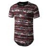 T-shirt Courbe Long Transparent Etoile Imprimé avec Trou Jointif - Noir S