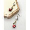 Boucles d'Oreilles Pendantes en Forme de Pommes en Strass - d'or 