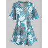 T-shirt Tunique Imprimé de Grande Taille - Vert 5XL