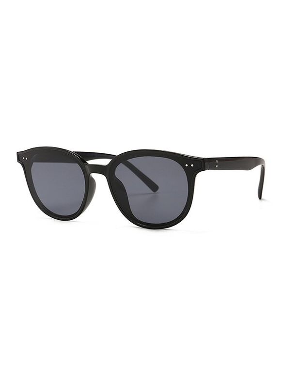 Lunettes de Soleil Rondes Classiques avec Rivet pour Extérieur - Noir 