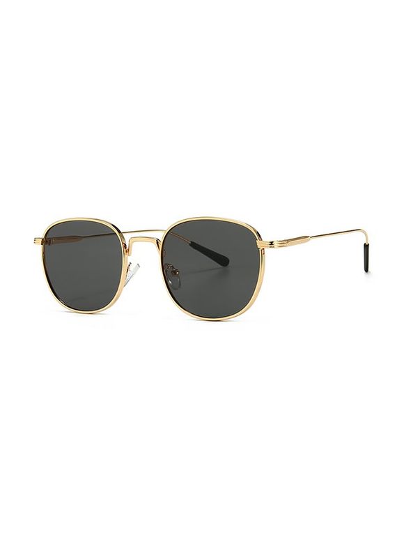 Lunettes de Soleil Rétro Protection UV en Métal - Noir 
