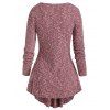 Grommet Tape Ribbed Marled Gothic Sweater - LIGHT PINK 3XL
