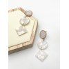 Boucles d'Oreilles Pendantes de Forme Géométrique en Fausse Gemme - d'or 