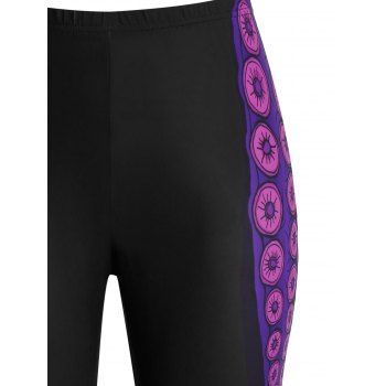 Plus Size Octopus Print Cropped High Rise Leggings