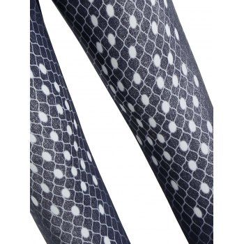 

Plus Size Fishnet 3D Pattern High Rise Cropped Jeggings, Deep blue