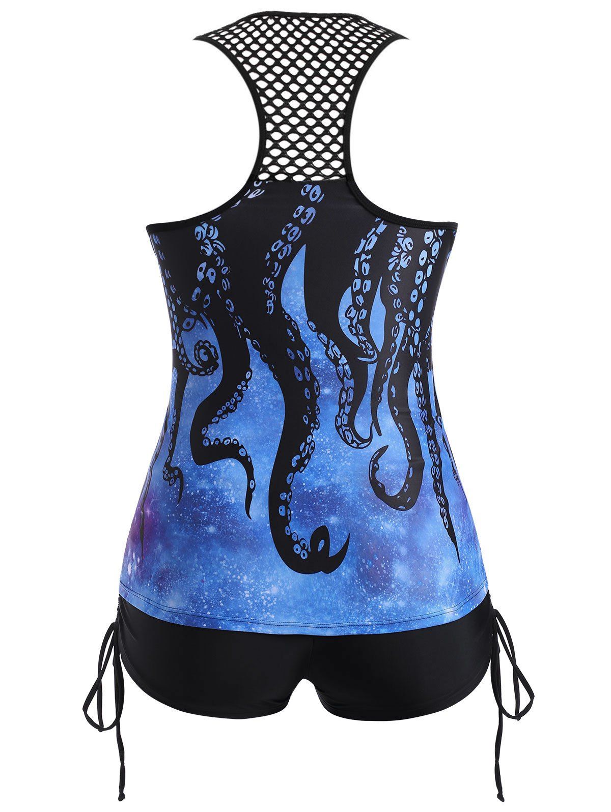 [29 OFF] 2021 Plus Size Insert Octopus Print Racerback Tankini