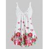 Débardeur Panneau Applique Fleur Imprimée sans Dos de Grande Taille - Blanc 5X