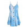 Haut à Bretelle Boutonné Teinté de Grande Taille - Bleu clair 2XL