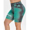 Short de Cycliste Teinté à Imprimé 3D de Grande Taille - Vert profond 4X