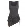 Débardeur Asymétrique Plissé à Lacets - Gris nuageux 3XL