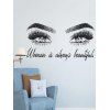 Autocollant Mural Motif de Yeux Amovible - Noir 77X42CM