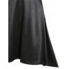 Elegant O Ring Corset Style Strappy A Line High Low Dress - BLACK XL