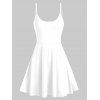 Summer Spaghetti Strap Plain Flare Dress - WHITE XL