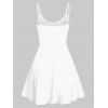 Summer Spaghetti Strap Plain Flare Dress - WHITE 2XL