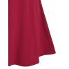 Two Tone Bowknot A Line Party Dress - RED WINE M