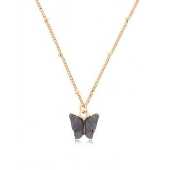 

Acrylic Butterfly Pendant Chain Necklace, Carbon gray