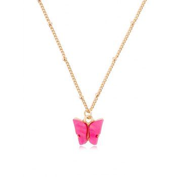 

Acrylic Butterfly Pendant Chain Necklace, Rogue pink