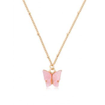 

Acrylic Butterfly Pendant Chain Necklace, Watermelon pink