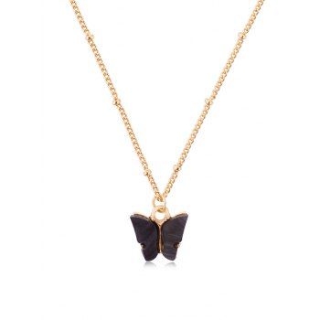 

Acrylic Butterfly Pendant Chain Necklace, Black