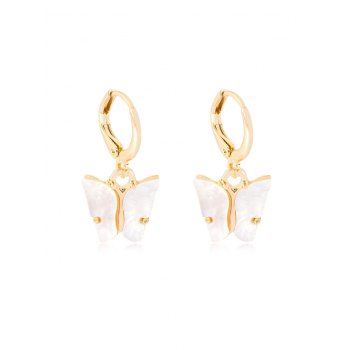 

Pendant Butterfly Small Hoop Earrings, White