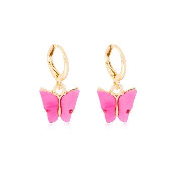 

Pendant Butterfly Small Hoop Earrings, Violet red