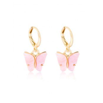 

Pendant Butterfly Small Hoop Earrings, Pig pink