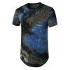 T-shirt Long Teinté à Manches Courtes - Bleu 2XL