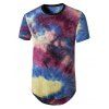 T-shirt Long Teinté à Manches Courtes - Pourpre 2XL