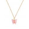 Collier Chaîne Pendant Papillon en Acrylique - Rose Pastèque 