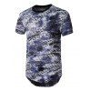 T-shirt Long Teinté Transparent avec Trou - Bleu S