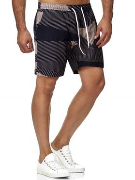 Drawstring Striped Bermuda Shorts