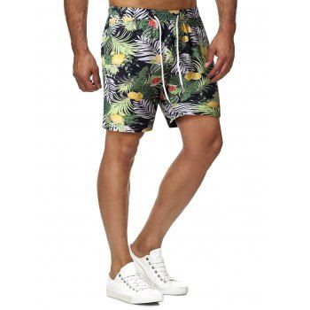 

Drawstring Tropical Print Shorts, Multicolor