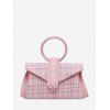 Mini Sac à Bandoulière à Carreaux Imprimé Poignée Cercle - Rose clair 
