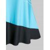 Plus Size Plaid Contrast Tunic Cami Top - LIGHT BLUE 3X