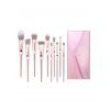 10 Pièces Ensemble de Pinceaux à Maquillage pour Visage - Rose 
