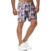 Short de Plage Feuille Imprimé à Cordon - multicolor S