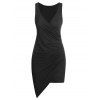 Robe Fourreau Asymétrique Superposée sans Manches - Noir L