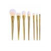 7 Pièces Ensemble de Pinceaux à Maquillage pour Visage et Ombre à Paupières - Jaune 7PCS