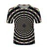 T-shirt Décontracté Graphique Spiral à Col Rond - multicolor 2XL