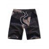 Drawstring Striped Bermuda Shorts - multicolor S