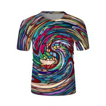 

Colorful Swirl Graphic Print T-shirt, Multicolor
