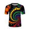T-shirt 3D Boule Colorée Tourbillon Imprimée à Manches Courtes - multicolor 2XL