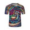 T-shirt Graphique à Imprimé Vortex Coloré - multicolor 3XL