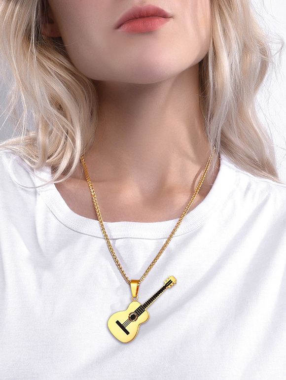 Collier avec Pendentif Guitare Plaquée - d'or 
