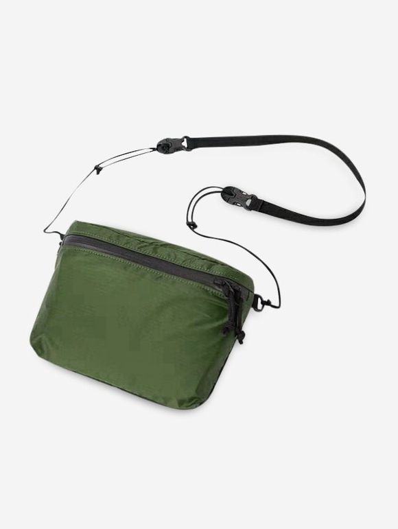 Sac à Bandoulière Décontracté Zippé avec Poche en Nylon - Vert clair 