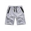 Drawstring Contrast Marled Sweat Shorts - GRAY S