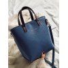 Sac à Bandoulière Rétro Carré en PU - Bleu profond 