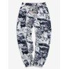 Pantalon de Jogging Plante Peinture à l'Encre Imprimée - Blanc XL